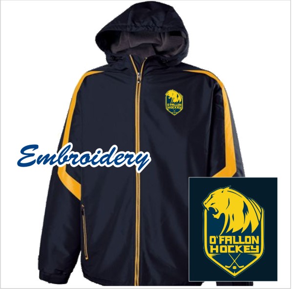 13 Holloway 229059 Charger Jacket Navy/Lt Gold with Left Chest Embroidery