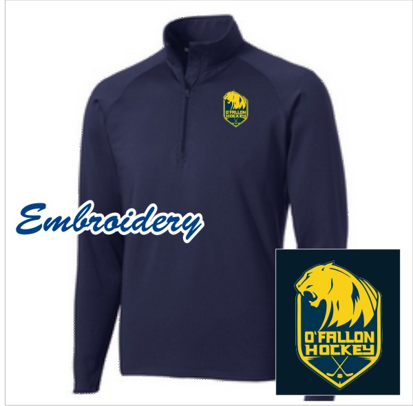 14 Sportek Mens ST850 1/2 Zip Fleece Pullover Navy with Left Chest Embroidery