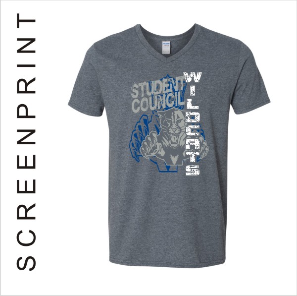 01 Gildan - Softstyle V-Neck T-Shirt - 64V00 with 3 Color Front Print