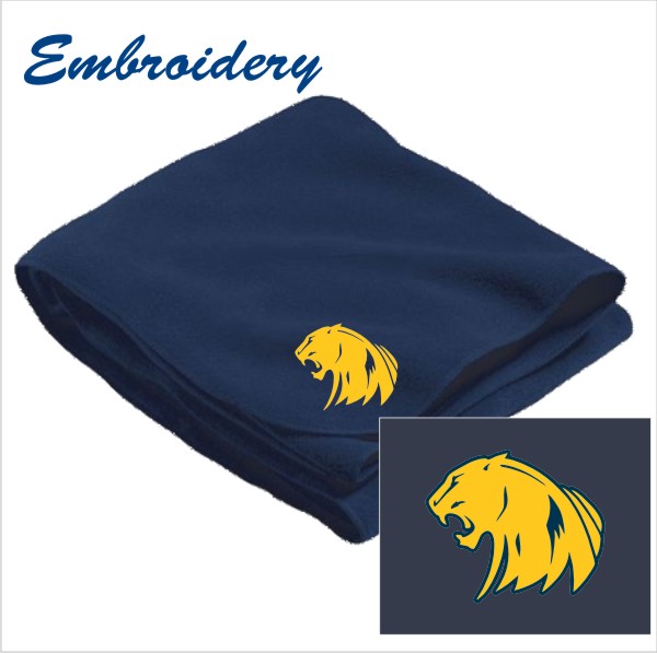 26 Holloway 223851 Navy Stadium Blanket with Embroidery