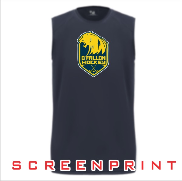 05B Badger 4130 B Core Sleeveless TShirt w Front Screenprint