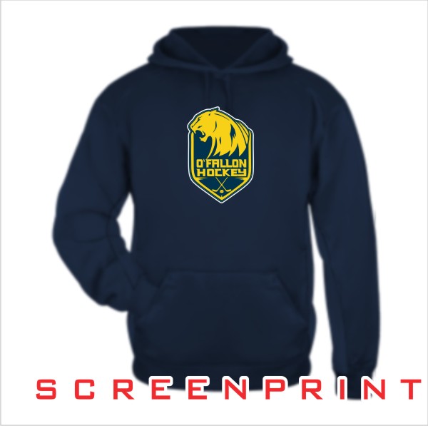 06B Badger 1454 Performance Fleece Hoodie w Front Print