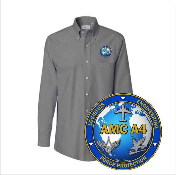 07 Vanhuesen 46397 Mens Long Sleeve Button Down Shirt with Left Chest Embroidery