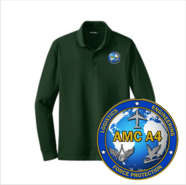 10 Sportek ST657 Unisex Long Sleeve Wicking Polo with Left Chest Embroidery