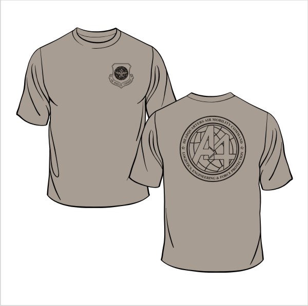 00 6901 LAT Mens Fine Jersey TShirt Coyote Brown with Left Chest and Back Screenprint