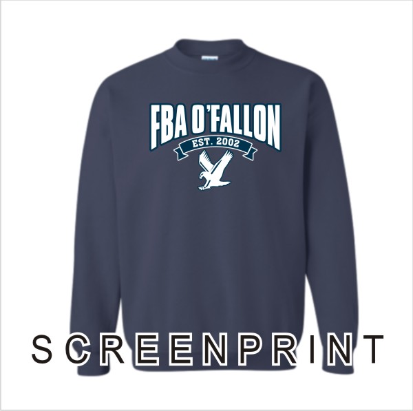 03 Gildan G180 Crewneck Sweatshirt Navy with Front Print