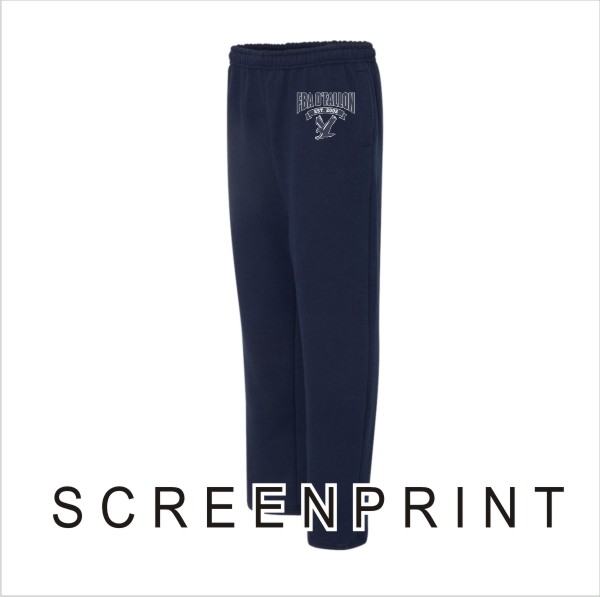 05 Gildan G183 Open Bottom Sweatpant Navy with Left Hip Print