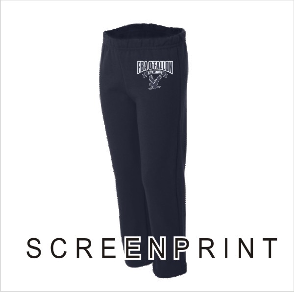 06 Gildan G184B Youth Open Bottm Sweatpant Navy with Left Hip Print