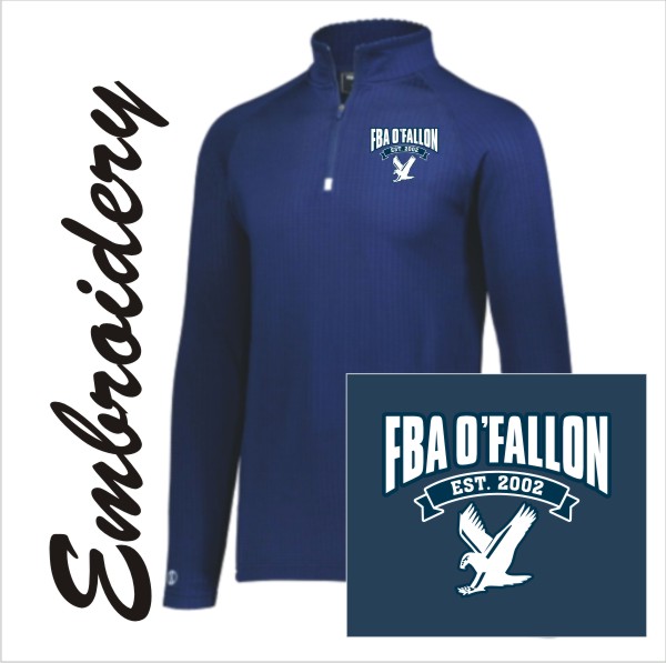 20 Holloway 222553 Adult 3D Regulate Lightweight Pullover Navy Heather/White Heather w Left Ches