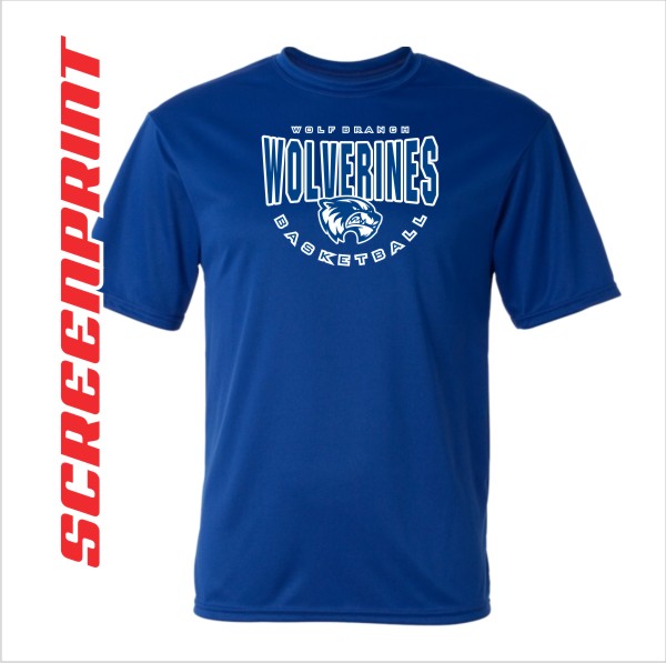 02 Badger C2 5100 Short Sleeve Wicking with Front Print