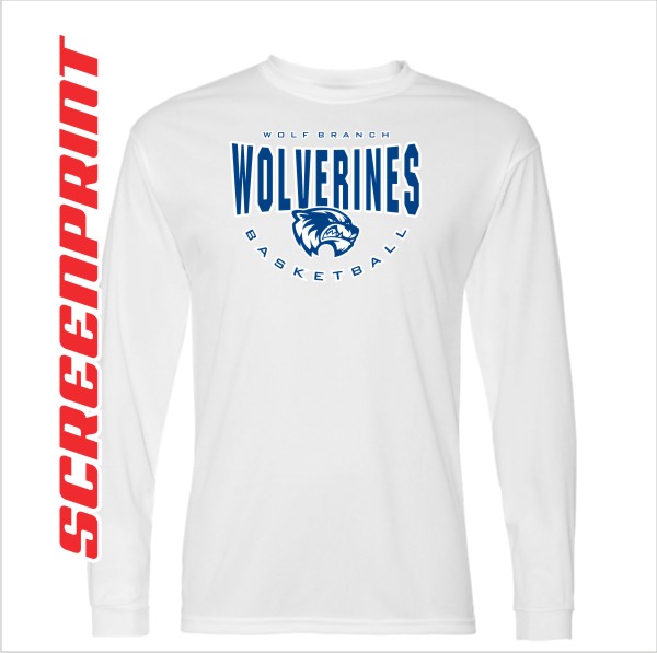 03 Badger C2 5104 Long Sleeve Wicking with Front Print
