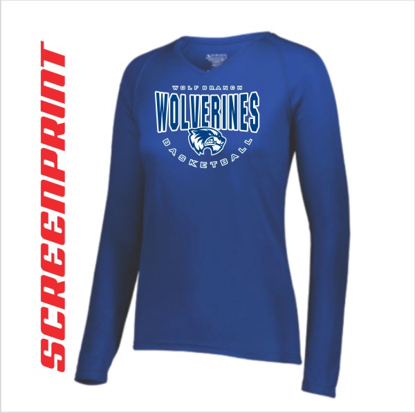 05 Augusta 2797 Womens Attain Long Sleeve Wicking (no cuffs on sleeves) with Front Print