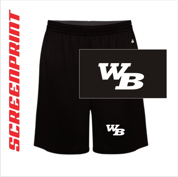 14 Badger 4002 Pocket Short with 1 Color Left Leg Print