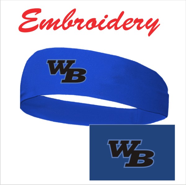 19 Badger 0301 Wide Headband with Embroidery