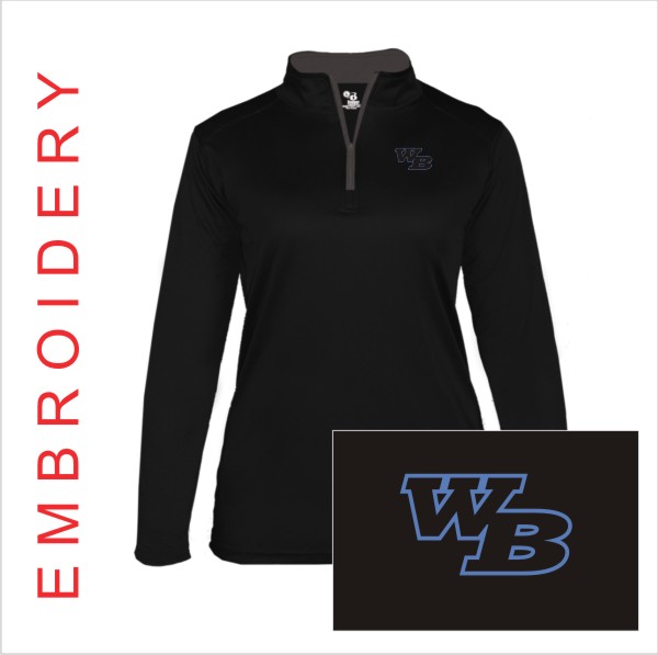 25 Badger 4103 Ladies B Core 1/4 Zip w Left Chest Embroidery