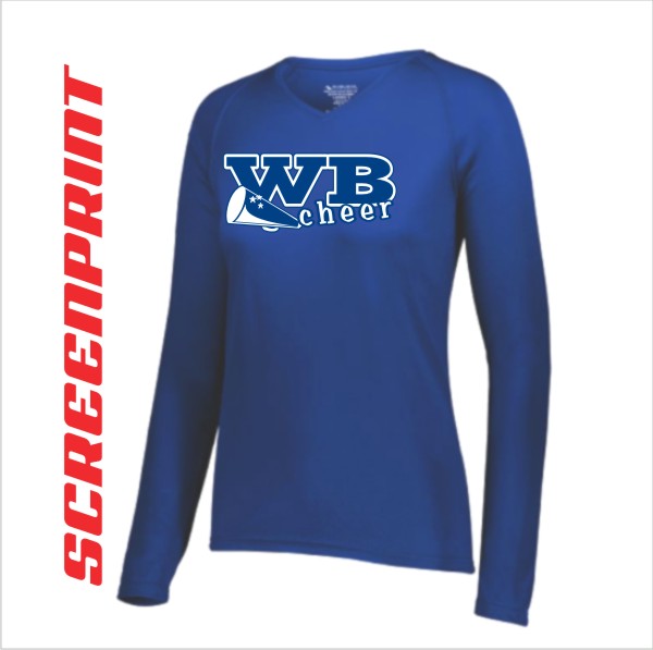 05 Augusta 2797 Womens Attain Long Sleeve Wicking (no cuffs on sleeves) with Front Print