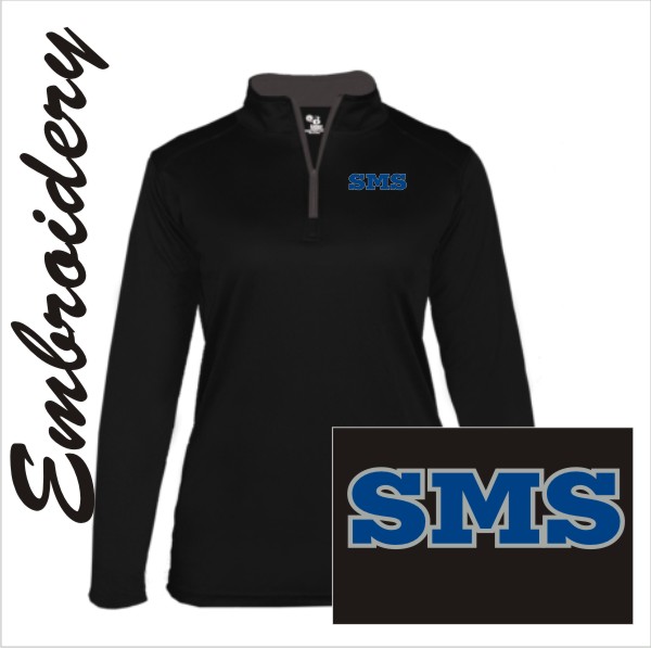 18 Badger 4103 Ladies B Core 1/4 Zip w Left Chest Embroidery