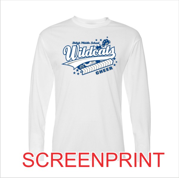 03 Badger C2 5104 Long Sleeve Wicking with Front Print