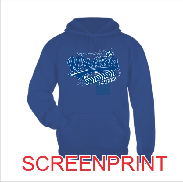 06 Badger 1454 Performance Hoodie with Front Print