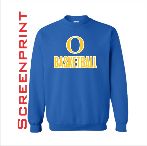 04 Gildan G180 50/50 Royal Crewneck Sweatshirt with Front Print