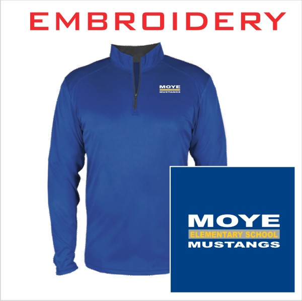 16 Badger 4102 B-Core 1/4 Zip Left Chest Embroidery