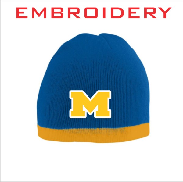 23 Augusta 6820 Two Toned Beanie with Embroidery