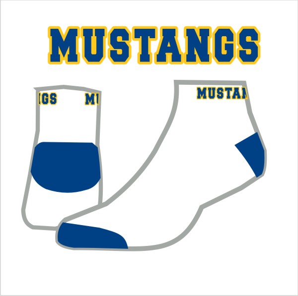 29 ProFeet PCLC Shooter Socks White/Royal with Logo Printed