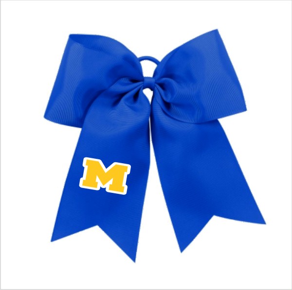 30 Cheer Hair Bow Style 6701 with Printed Logo