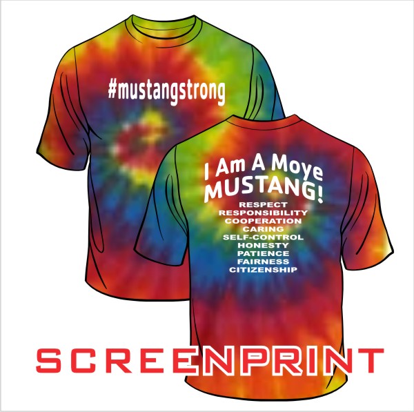 31 CD100 Tye Dye Adult 5.4 oz Moondance Colored 100% Cotton T Shirts with Front and Back Print