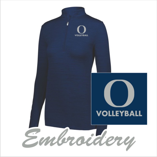 12 Holloway 222757 Navy Ladies Striated 1/4 Zip Pullover