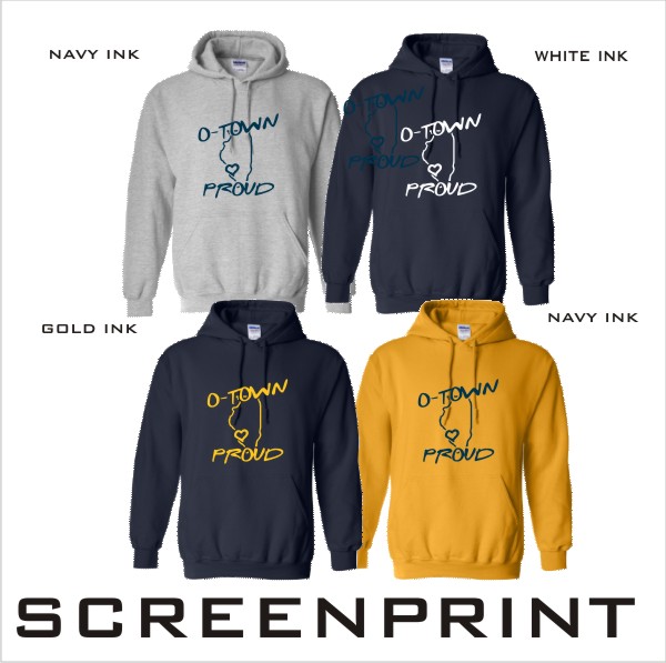 001 Gildan G185B / G185 Hooded Sweatshirt w Front Print