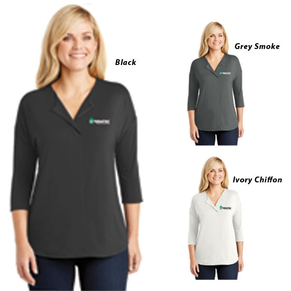 Ladies Concept 3/4 Sleeve Split Neck