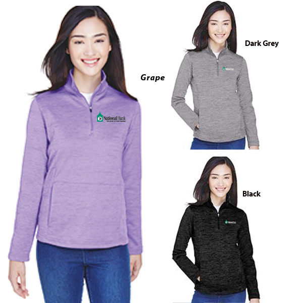 Devon & Jones Ladies' Newbury Melange Fleece Quarter-Zip