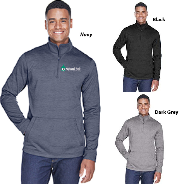 Devon & Jones Men's Newbury Melange Fleece Quarter-Zip