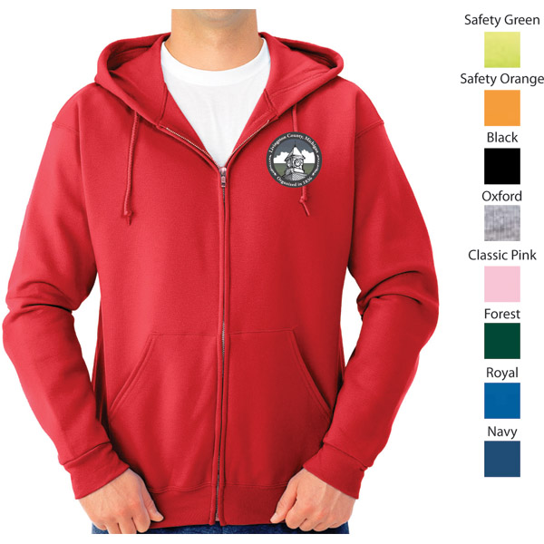 Unisex Full Zip Hoodie - Printed Logo