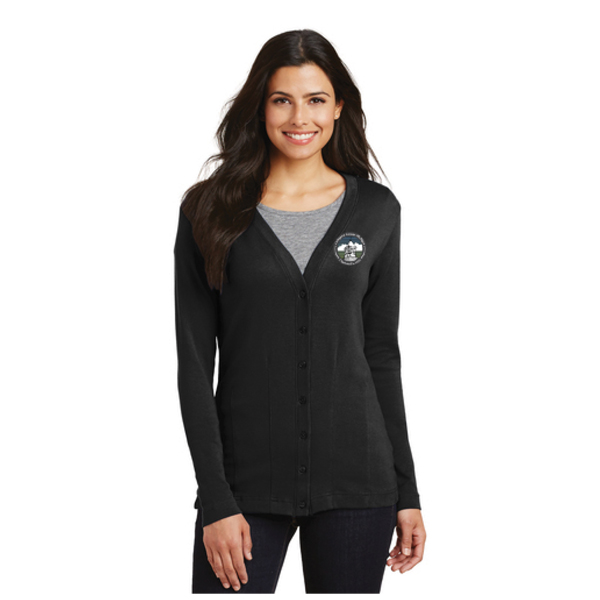 Ladies Port Authority Modern Stretch Cotton Cardigan - Embroidered logo