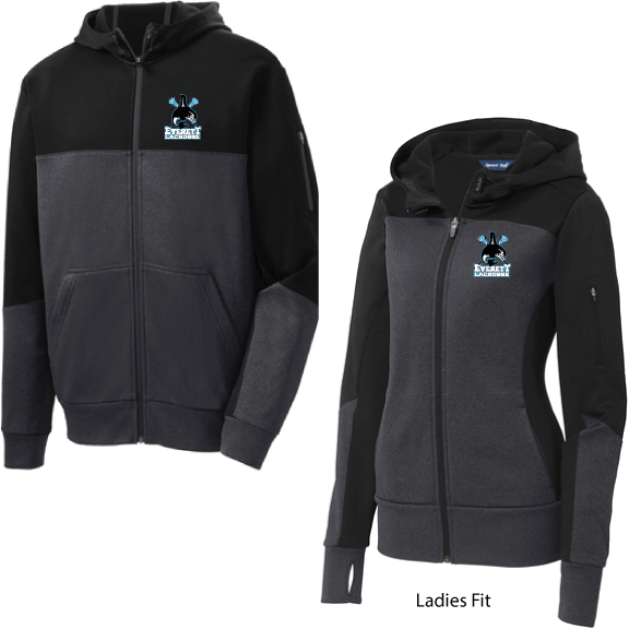 03 Sport Tek Tech Fleece Colorblock Full-Zip Hooded Jacket