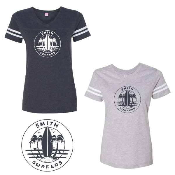 A4. Ladies Football V-Neck Fine Jersey Tee