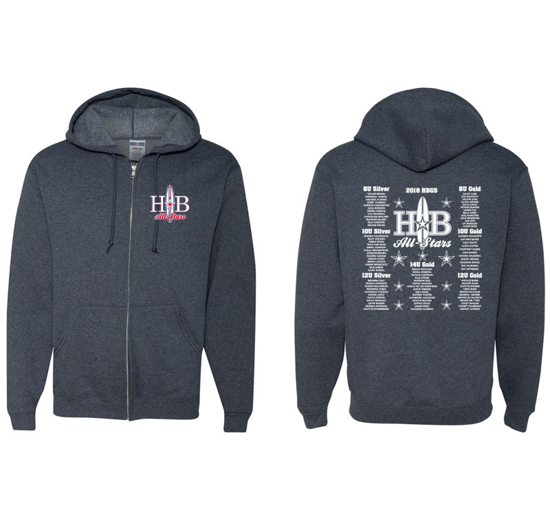 D3. All-star ZIP hoody with names
