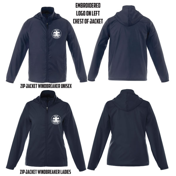 E1. ZIP Embroidered Windbreaker Jacket - Adult Sizes Only
