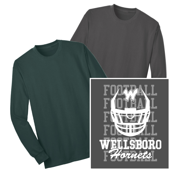B3) 50/50 Long Sleeve T-Shirt FACEMASK LOGO