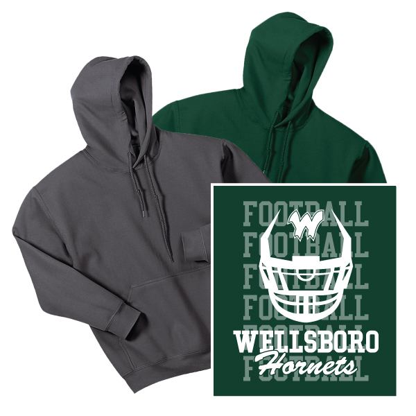 C3) 50/50 Hooded Sweatshirt FACEMASK LOGO