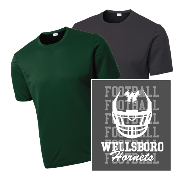 D3) 100% Polyester Moisture Management T-Shirt FACEMASK LOGO