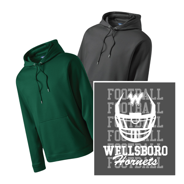 F3) 100% Polyester Moisture Management Hoody FACEMASK LOGO