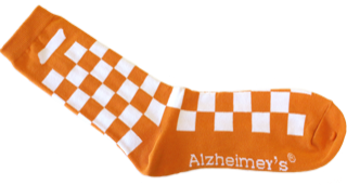 2018 Custom Orange Checkerboard Socks