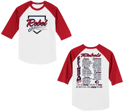 Raglan 3/4 Sleeve Tee with Roster