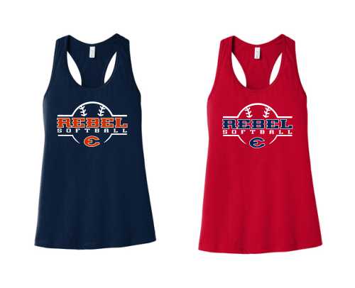 Ladies Racerback Tank - Softball Logo