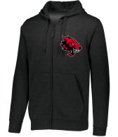 Augusta Black Full Zip Hooded Sweatshirt with Embroidered Logo