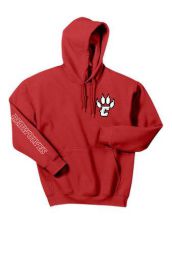 Augusta Adult Red Hooded Sweatshirt With Sleeve Imprint