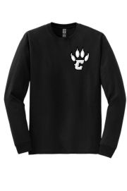 Gildan Adult "Pawprint" Redwolves On Back DryBlend Black Long Sleeve T-Shirt